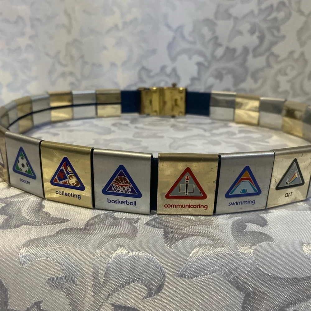 Vintage Cub Scout Belt, Brass Buckle, 24 Clip-on Badges